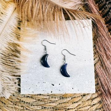 Amethyst Crescent Moon Earrings